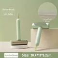 Matcha green 3-in-1 pet grooming brush with stainless steel teeth and lint roller - Long/Short Tooth Comb + Lint Remover / Matcha Green