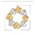 Macro view of stainless steel flower pendant showing dimensions and material details - YE553-Two Tone Flower Wreath