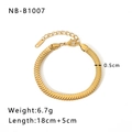 18K vergulde roestvrijstalen slangenarmband van 0,5 cm breed met verstelbare sluiting - Slang Visgraat Textuur Stijl (NB-B1007)