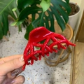 Molla per capelli rosso lucido classica per acconciature eleganti da donna - Coda di Fenice a Farfalla / Rosso