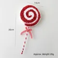 Christmas red and white glitter candy cane ornament, 30cm large lollipop decoration - Large Swirl Lollipop