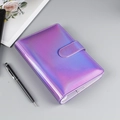 Cuaderno de anillas en cuero PU holográfico morado pastel con cierre magnético - A6 Sin Páginas Interiores / Púrpura Láser