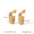 Détails de 2,04 cm et 5,8 g pour ces boucles d'oreilles en acier inoxydable bicolore en U - Style Bicolore Or et Argent (HC-E10077-GS)