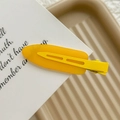 Ginger yellow matte seamless hair clip on elegant white card background decoration - Fluorescent Yellow