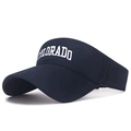 Visiera parasole blu navy con ricamo Colorado bianco e design a parte superiore aperta - Regolabile / Blu navy