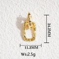 Detailed view of 18K gold rectangle clasps with smooth and hammered metal textures - Gold Textured Double Ring