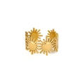 Adjustable gold sunburst pattern stainless steel ring with vintage bohemian style - Vintage Sun Gear Style (JZ6291G) / Gold