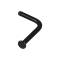 Black L-shaped glass nose stud and body piercing jewelry with polished finish - Black L-Shape 1x7x2.3mm