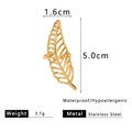 Detailed specs of hollow leaf stainless steel ring with 5.0cm x 1.6cm size dimensions - Adjustable Open / Gold (NB-R24140)