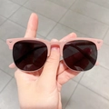 Lunettes de soleil enfant demi-cerclées élégantes en rose clair et monture argent - Rose