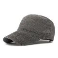 Dark grey sequined baseball cap with breathable knit mesh and curved sun visor - Gray