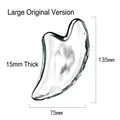 Large 3D crystal facial scraping board for massage and V-face shaping, 135x75x15mm - Large Version / Clear & Transparent