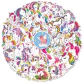 Pack de pegatinas de unicornio de dibujos animados impermeables con arcoíris y estrellas - Unicornio de Ensueño (T01040516)