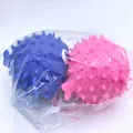 Soft TPR puffer fish squeeze toys in blue and pink for sensory play and stress relief - Bath Dolphin 2pcs