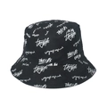 Bob unisexe en coton noir avec imprimé graffiti blanc intégral et texte Thug Life style - 58cm / Noir