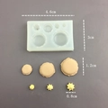 Mini molde de silicona para donuts y galletas de resina con dimensiones - Mini 3 Cavidades Hamburguesa & 3 Cavidades Crema