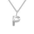 Elegante Edelstahl-Panzerkette für Damen mit strukturiertem Buchstaben-P-Anhänger - Edelstahlfarbe (P)