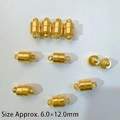 Golden cylindrical magnetic jewelry clasps for DIY bracelets and necklaces, size 6.0x12.0mm - Cylinder Style / Gold