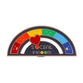 Pin de esmalte interactivo Social Mood con deslizador e iconos de estado de ánimo - Estilo de Estado de Ánimo de Arcoíris Con Puntero de Corazón (9730)