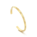 Gold-plated C-shaped stainless steel bangle with geometric texture and rhombic edges - Gold (KB169666-NT)