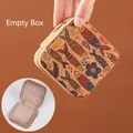 Vintage portable cork jewelry box with colorful fish patterns, empty storage interior - Fantasy Fish (Empty Box)
