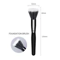 Z'OREYA dual-fiber foundation brush with black matte handle and detailed measurements - 873 Duo Fibre Stippling Brush