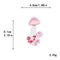 Pink mushroom embroidery patch with size dimensions 4.8x8.1cm for DIY clothing decor - GZ-2745 Red White Dots Mushroom