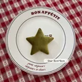 Green velvet star Christmas ornament 8cm x 8cm with plush flocking texture for DIY decor - Star-03 (Green)