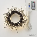 Catena luminosa 6m 200 LED bianco caldo in rame con presa USB e telecomando - USB-A / Filo Nero