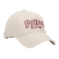 Classic beige cotton baseball cap with red FSHON and Smile More embroidery - One Size / Off White