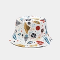 Chapeau bob blanc réversible avec motifs d'astronaute et d'espace colorés - M (56-58cm) / Imprimé UFO Réversible