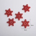Fiocco di neve rosso glitterato da 8cm per confezioni regalo e decorazioni fai-da-te - Fiocco di Neve 8cm 5pz/confezione / Rosso