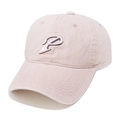 Detail of P letter embroidery on vintage washed cotton baseball cap in light pink - M (56-58cm) / Dusty Pink