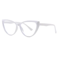 Chic white cat-eye eyeglasses frame with anti-blue light lenses and polished finish - White