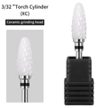 Ceramic torch cylinder nail drill bit 3/32 inch XC extra coarse grit with black base - HF-20 Torch Cylinder Ceramic Drill Bit (XC Extra Coarse)