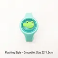 Bracelet lumineux aux huiles essentielles pour enfants avec dinosaure vert en silicone - Version Flash / Crocodile Vert