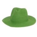 Cappello fedora in paglia verde con trama a spirale per vacanze al mare e spiaggia - Verde