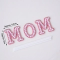 Pink pearl and rhinestone MOM cake topper set with dimensions 4.2cm by 4cm per letter - Small Pearl Pink MOM 5sets