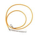 Adjustable orange wax cord necklace string with silver lobster clasp and extender chain - Yellow