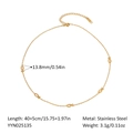 18K gold plated stainless steel necklace with multiple fish pendants and size specs - Fish Necklace (YYN025135)