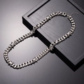Silver punk Cuban chain necklace with thorn wire elements and adjustable lobster clasp - 60CM / Silver Necklace