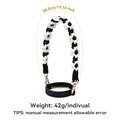 Handmade woven daisy cup strap in black and white with silicone ring for Stanley cups - K68822 Black & White Daisy
