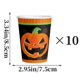 Close-up of Halloween pumpkin paper cup with 8.5cm height and 7.5cm diameter dimensions - Halloween Pumpkin Head Paper Cup