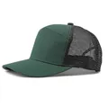Minimalist green and black trucker hat with mesh back for outdoor sports sun protection - Adjustable / Dark Green