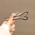 Épingle à cheveux en U avec détail de cœur et finition métallique élégante pour chignon - Coeur Poli Bronze (191) / Métal canon
