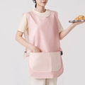 Pink breathable mesh apron for kitchen with large front pocket and side buckles - One Size / Pink Heart-Mesh Breathable-Large-With Wiping
