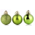 Set de 3 bolas de Navidad verdes con acabados brillantes, mate y con purpurina - 2cm / Verde fruta