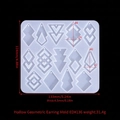 Hollow geometric earrings silicone mold with 12 shapes for resin jewelry making - Hollow Geometric Earring Mold-ED#136