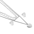 Set collana a tre strati in acciaio argento con pendenti a cuore e perle e orecchini - Acciaio (KS140929-KLX)