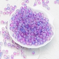 Macro view of gradient purple and blue frosted glass beads for DIY jewelry making - 8mm Blue Purple Gradient